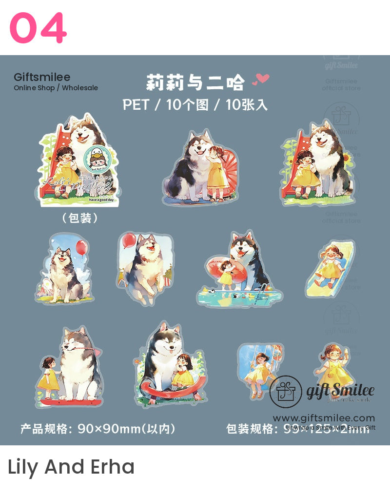 可愛亞克力貓狗甜蜜時刻貼紙 | KS-SA-4052