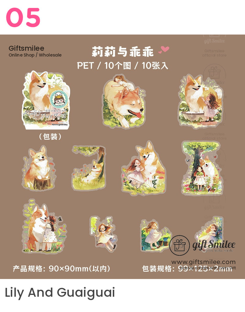 可愛亞克力貓狗甜蜜時刻貼紙 | KS-SA-4052
