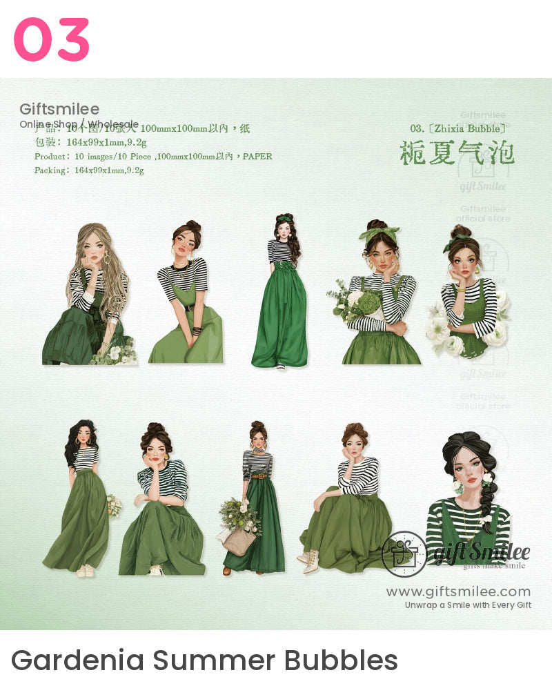 復古時尚插畫貼紙 | KS-SA-4057