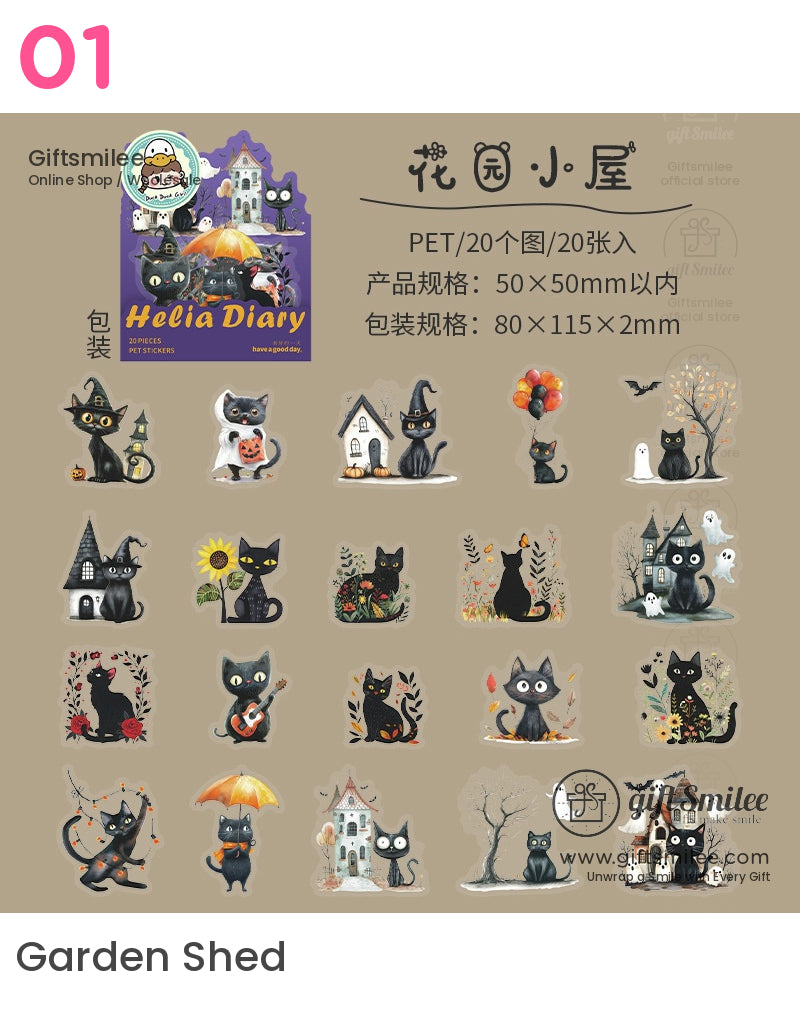 萬聖節黑貓貼紙 | KS-SA-4080