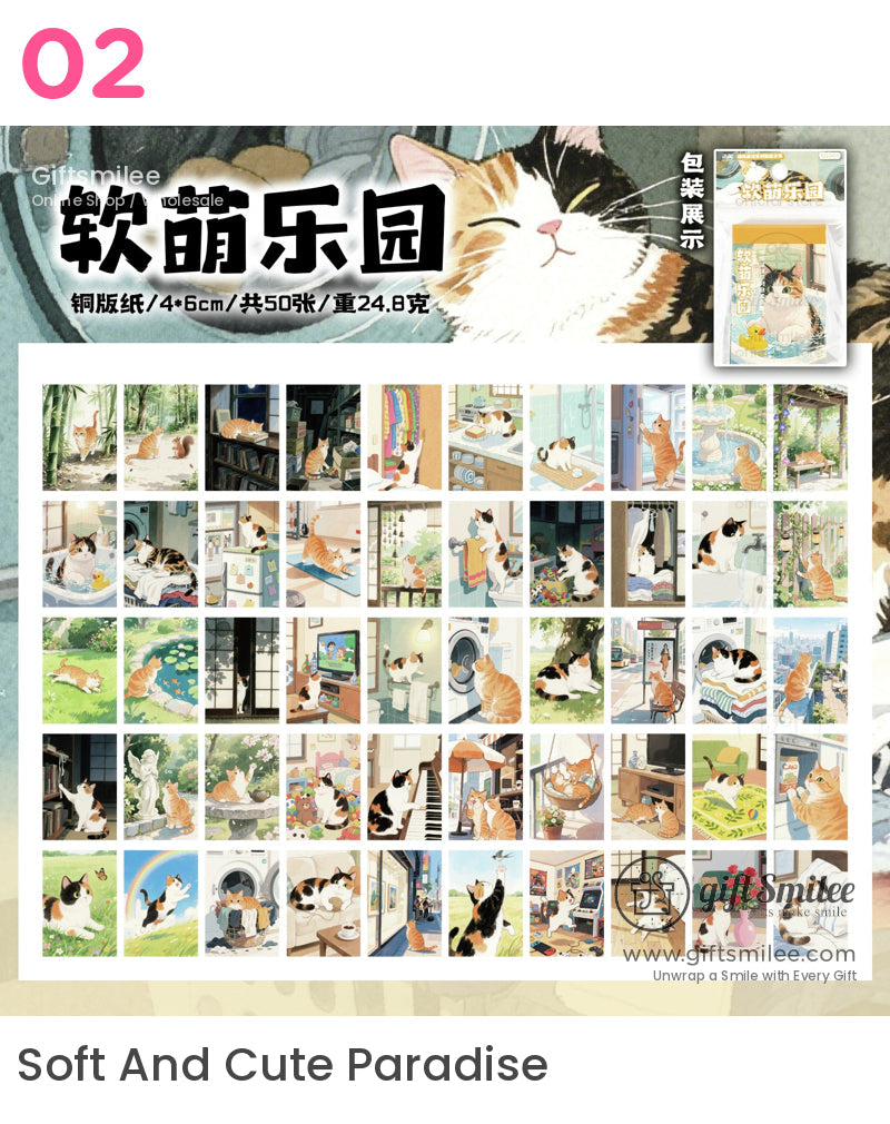 貓咪卡通便條貼圖 | KS-SA-4085