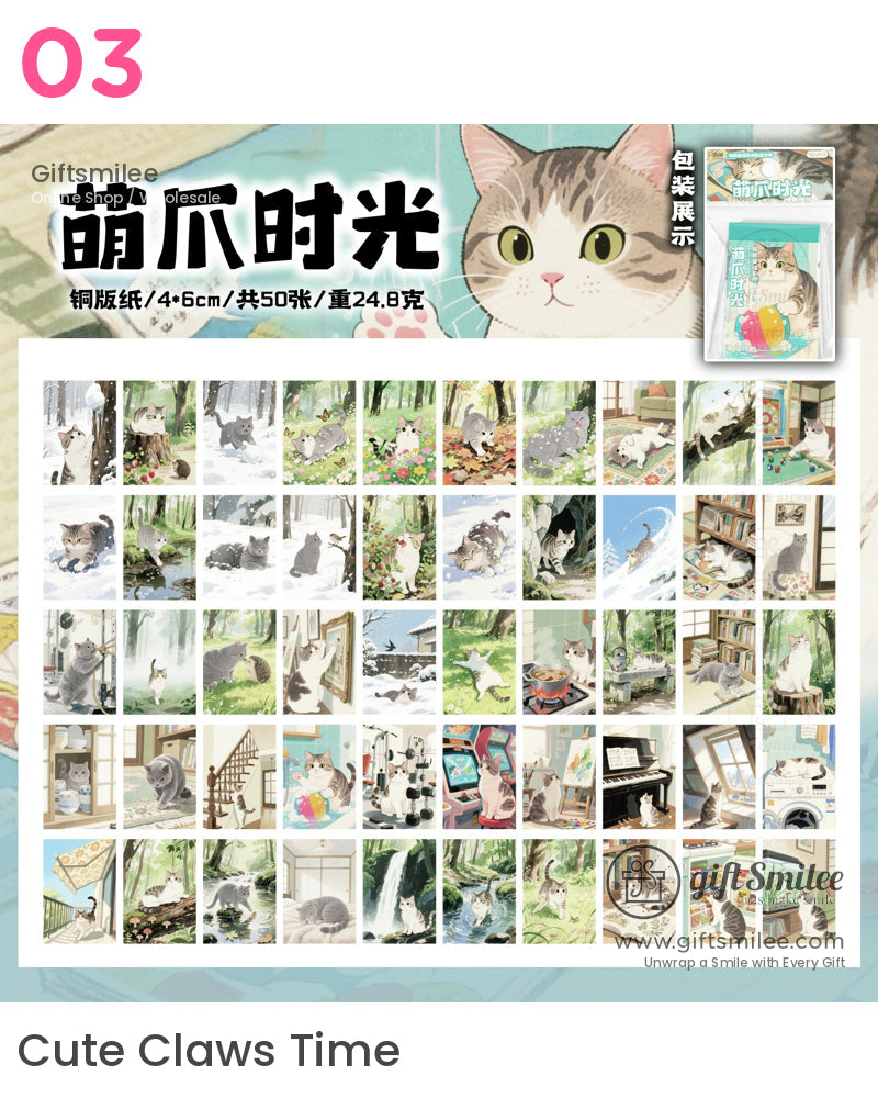 貓咪卡通便條貼圖 | KS-SA-4085