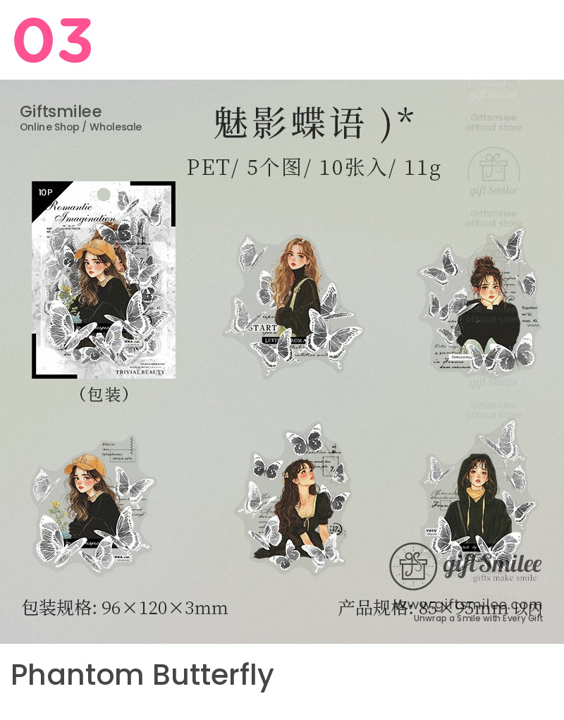 時尚女孩花卉貼紙 | KS-SA-4089