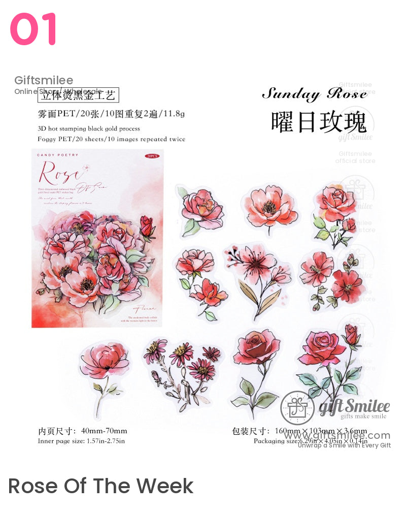 寵物貼紙水彩花寵物貼紙包 | KS-SA-4108 