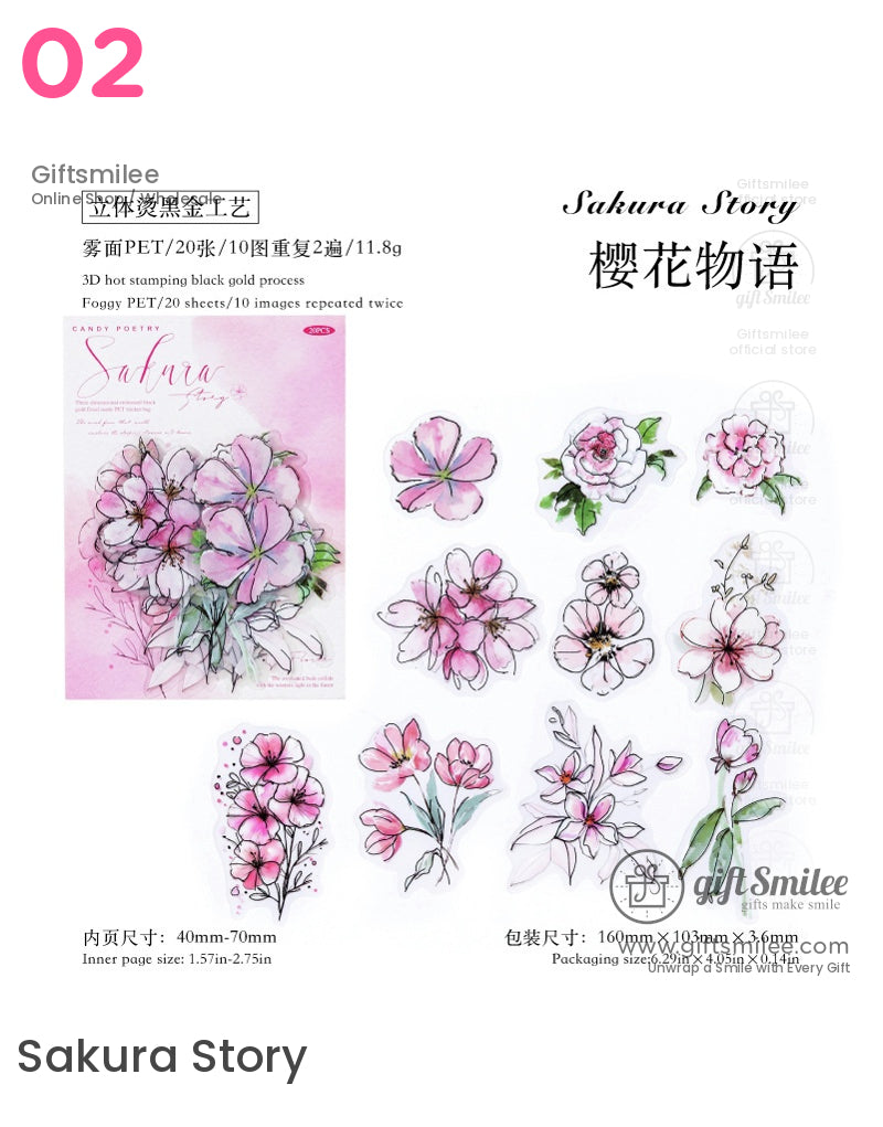 寵物貼紙水彩花寵物貼紙包 | KS-SA-4108 