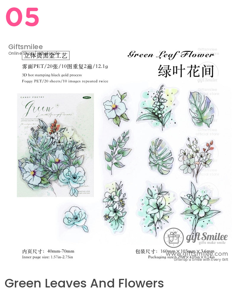 寵物貼紙水彩花寵物貼紙包 | KS-SA-4108 