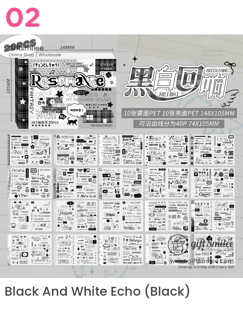 M5 Ins款式英文插畫貼紙本 | KS-SA-4218 