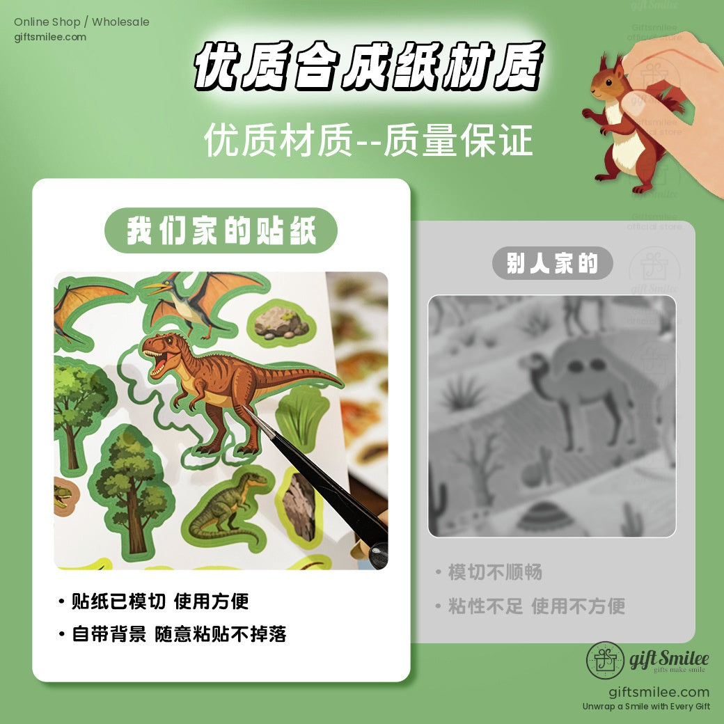 Synthetic Paper Pre‑Cut 12 Themes With Coloring Back Sticker Scene Book | KS-SA-4254