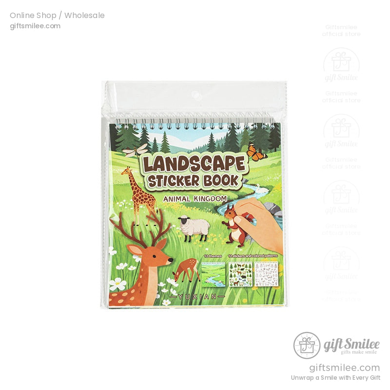Synthetic Paper Pre‑Cut 12 Themes With Coloring Back Sticker Scene Book | KS-SA-4254