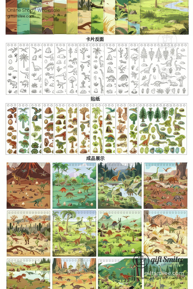 Synthetic Paper Pre‑Cut 12 Themes With Coloring Back Sticker Scene Book | KS-SA-4254