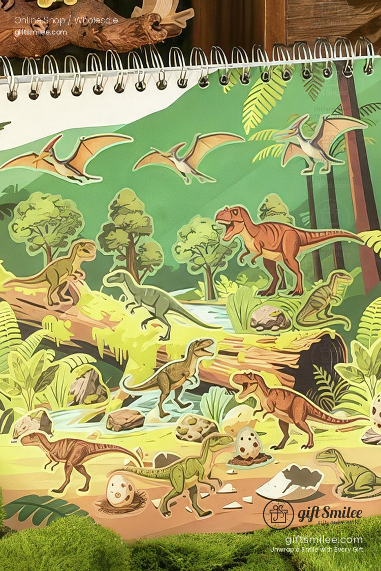 Synthetic Paper Pre‑Cut 12 Themes With Coloring Back Sticker Scene Book | KS-SA-4254