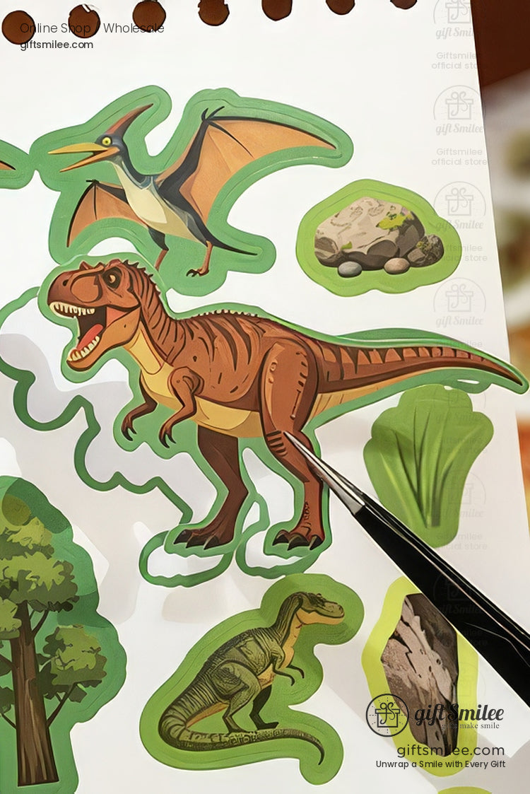 Synthetic Paper Pre‑Cut 12 Themes With Coloring Back Sticker Scene Book | KS-SA-4254