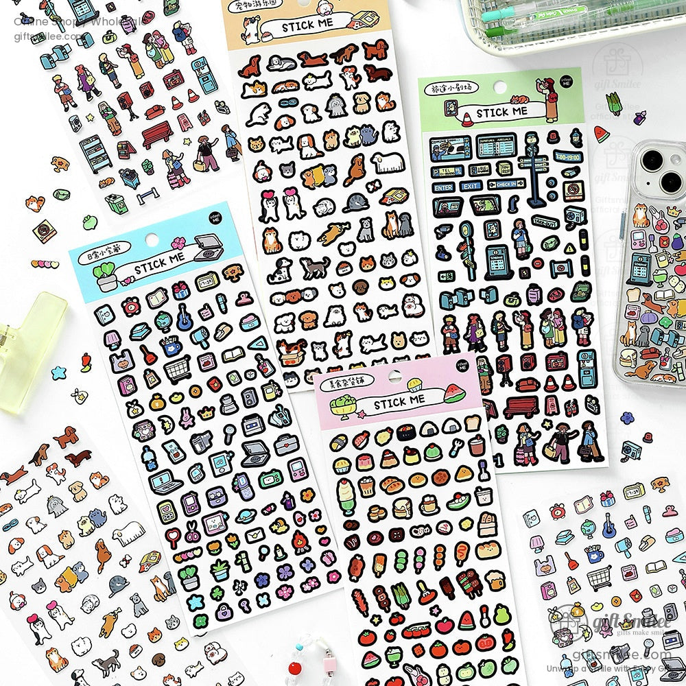 Matte Waterproof Pet Mini Icon Assorted Sticker Pack | KS-SA-4258