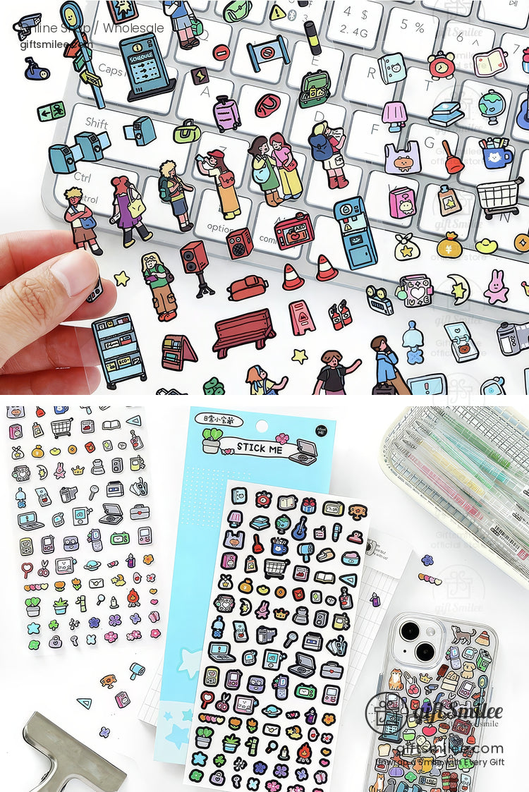 Matte Waterproof Pet Mini Icon Assorted Sticker Pack | KS-SA-4258