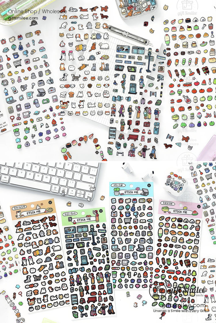 Matte Waterproof Pet Mini Icon Assorted Sticker Pack | KS-SA-4258