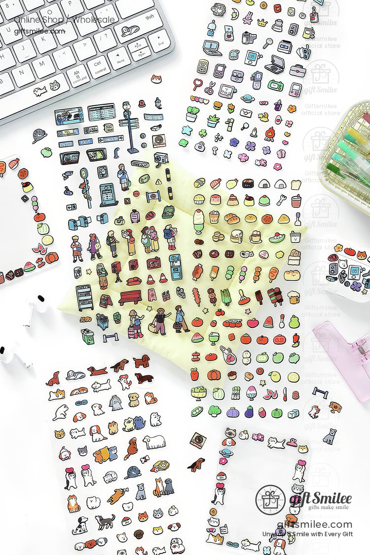 Matte Waterproof Pet Mini Icon Assorted Sticker Pack | KS-SA-4258