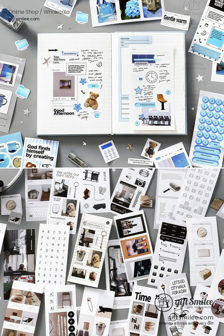 Matte Pet Die‑Cut 20‑Piece Mixed Aesthetic Decorative Stickers | KS-SA-4259