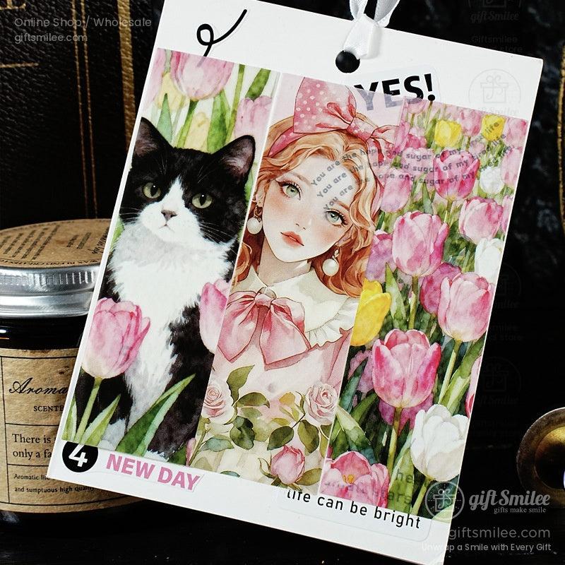 Matte Paper Die‑Cut 25Pcs Urban Watercolor Sticker Pack | KS-SA-4262