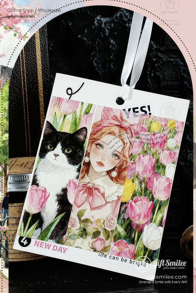 Matte Paper Die‑Cut 25Pcs Urban Watercolor Sticker Pack | KS-SA-4262