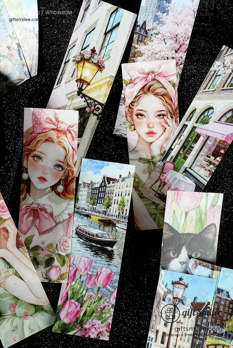 Matte Paper Die‑Cut 25Pcs Urban Watercolor Sticker Pack | KS-SA-4262