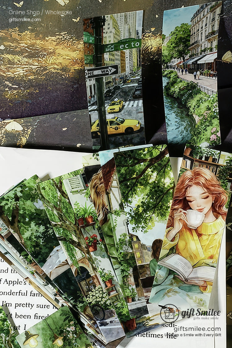 Matte Paper Die‑Cut 25Pcs Urban Watercolor Sticker Pack | KS-SA-4262