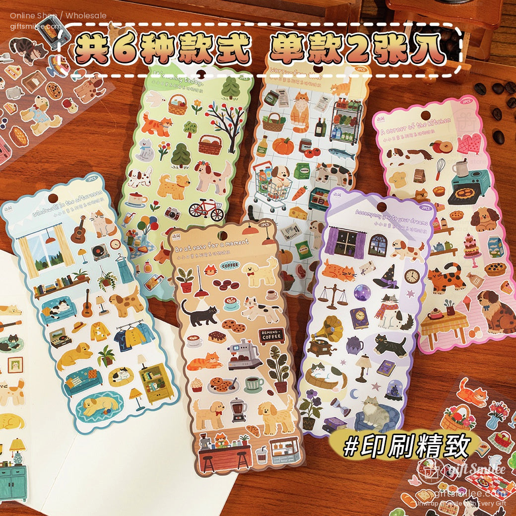 Matte Pvc Die-Cut Rich-Color Animal Motifs Sticker Sheets | KS-SA-4264