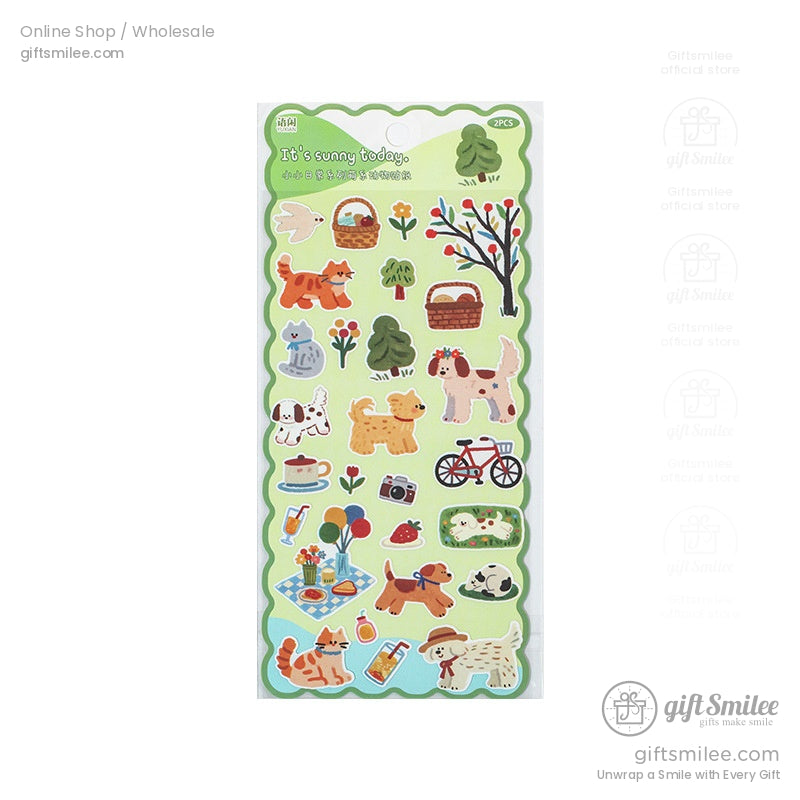 Matte Pvc Die-Cut Rich-Color Animal Motifs Sticker Sheets | KS-SA-4264