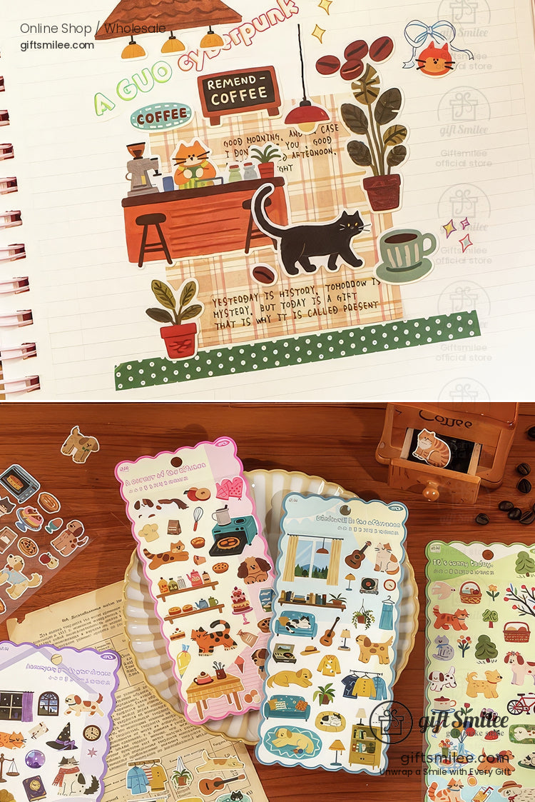 Matte Pvc Die-Cut Rich-Color Animal Motifs Sticker Sheets | KS-SA-4264