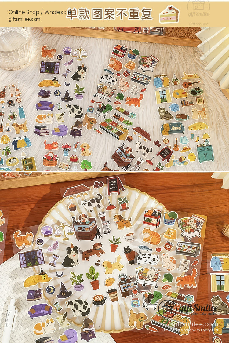 Matte Pvc Die-Cut Rich-Color Animal Motifs Sticker Sheets | KS-SA-4264