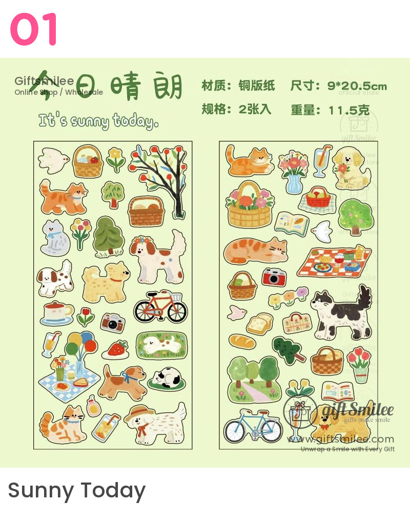 Matte Pvc Die-Cut Rich-Color Animal Motifs Sticker Sheets | KS-SA-4264