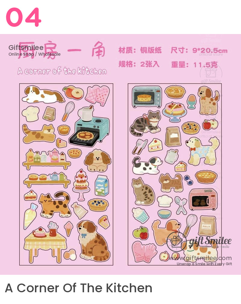 Matte Pvc Die-Cut Rich-Color Animal Motifs Sticker Sheets | KS-SA-4264