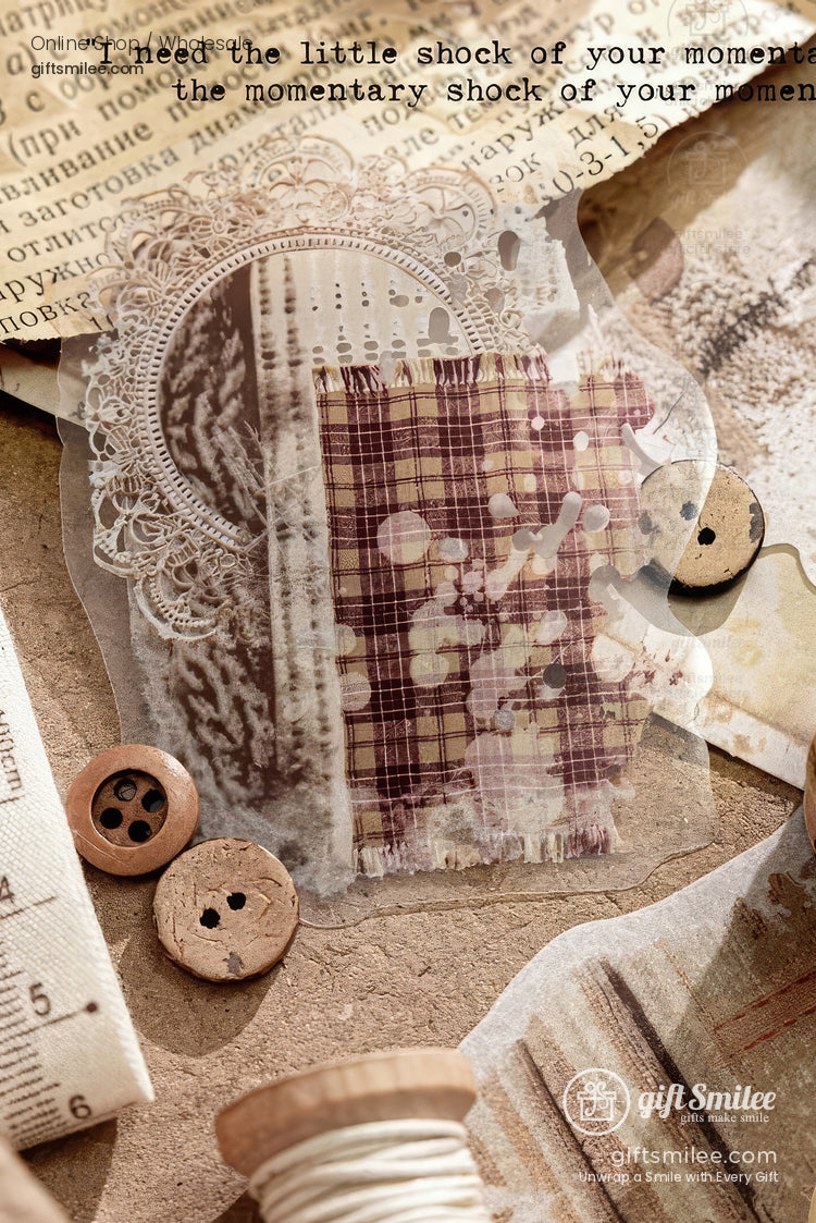 Dual-Material Matte Clear Vintage Ink-Wash Butterfly Prints Decorative Sticker Pack | KS-SA-4265