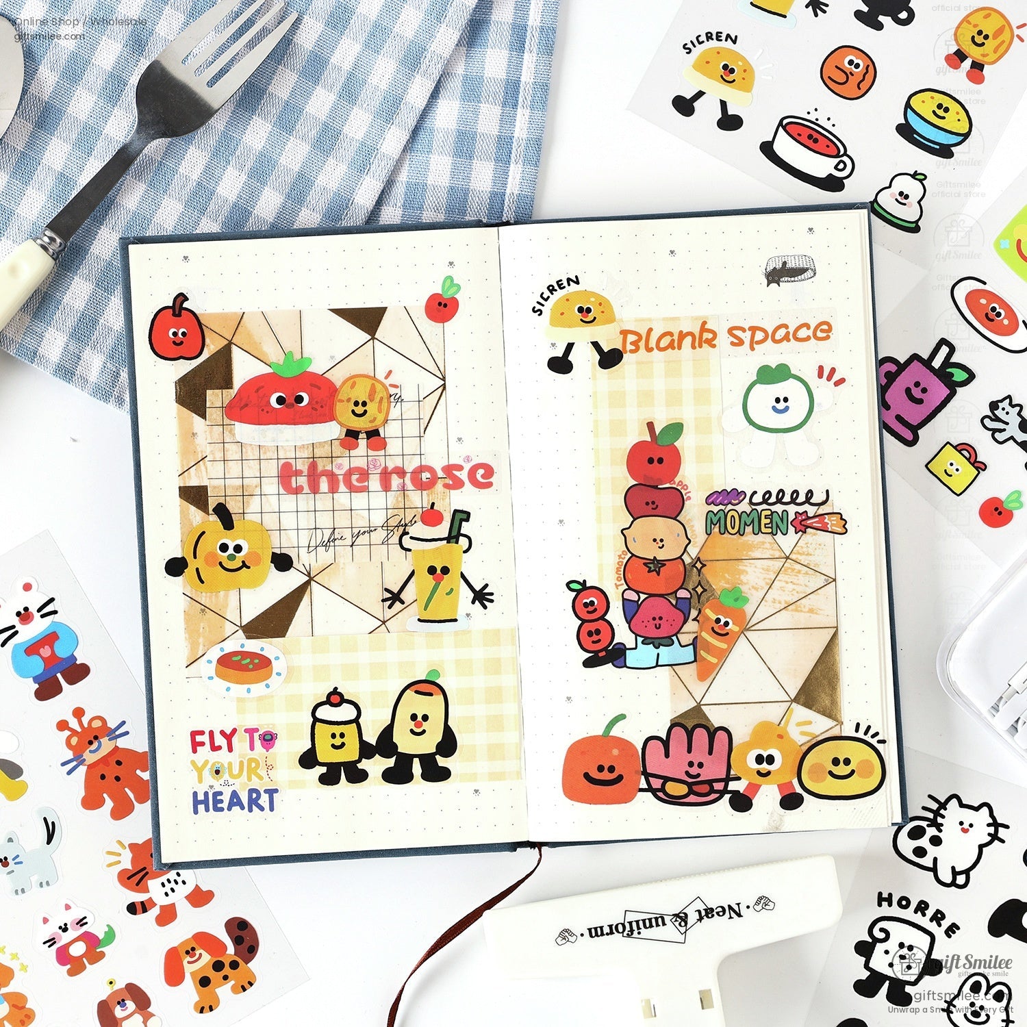 Pet Waterproof Removable Matte 4-Sheet Colorful Cartoon Sticker Set | KS-SA-4268