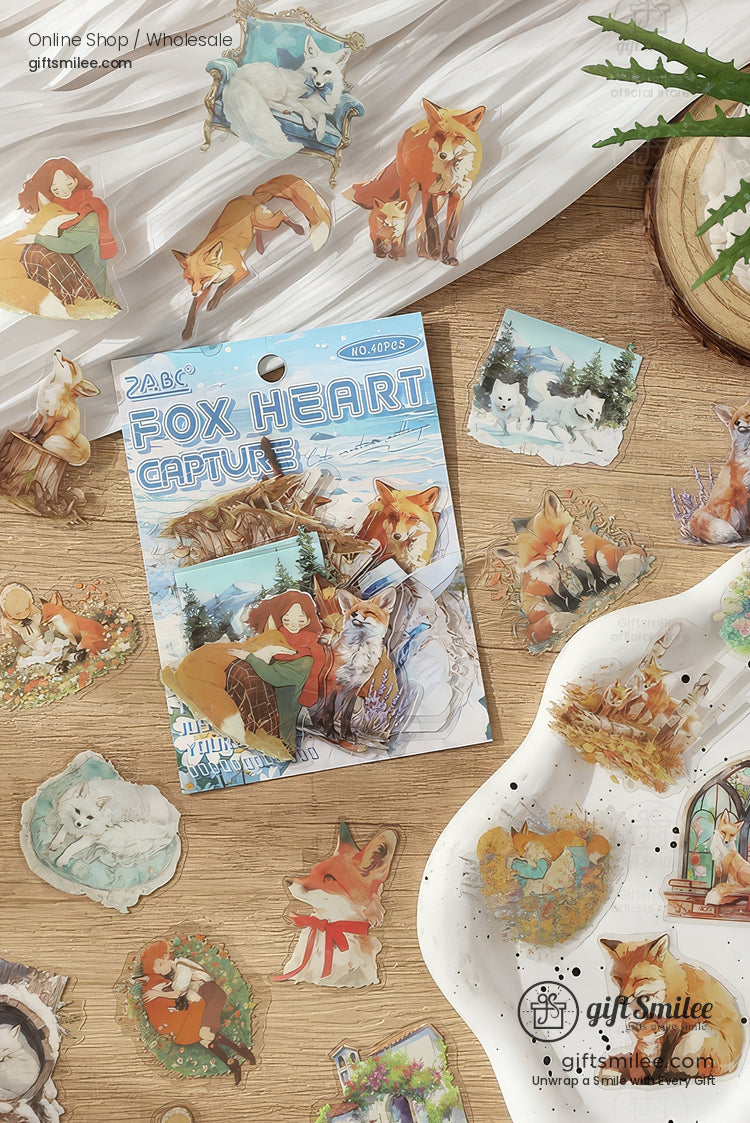 Matte Pet Die‑Cut Watercolor Animal Themes 40Pcspack Decorative Stickers | KS-SA-4269