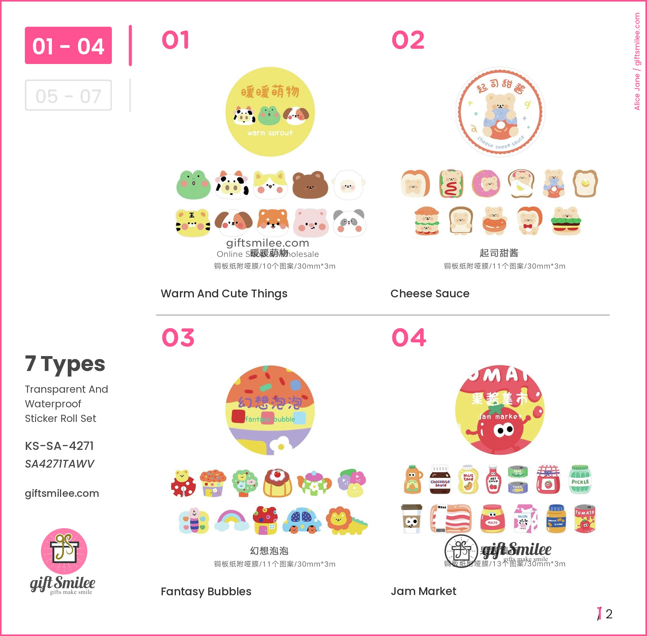 Transparent And Waterproof Sticker Roll Set | KS-SA-4271