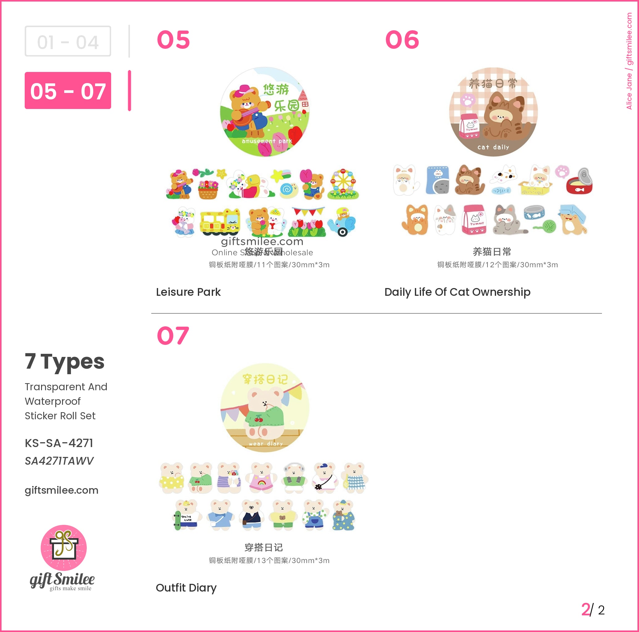 Transparent And Waterproof Sticker Roll Set | KS-SA-4271