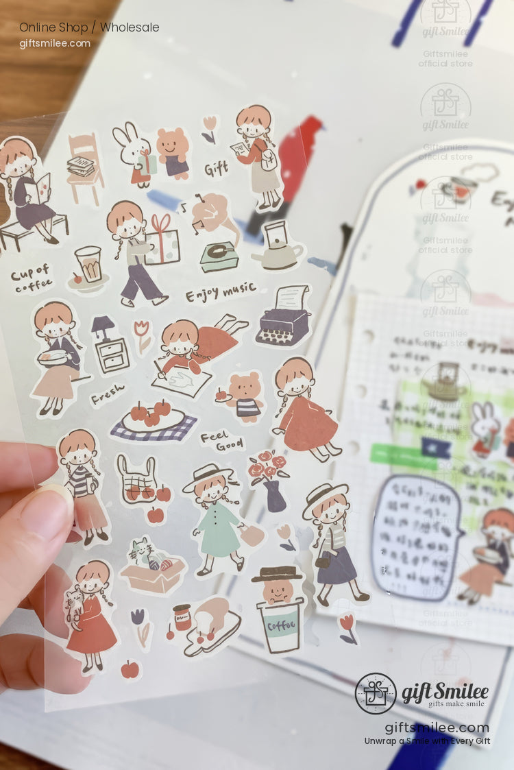 Lines And Color Blocks Sticker Sheets | KS-SA-4279