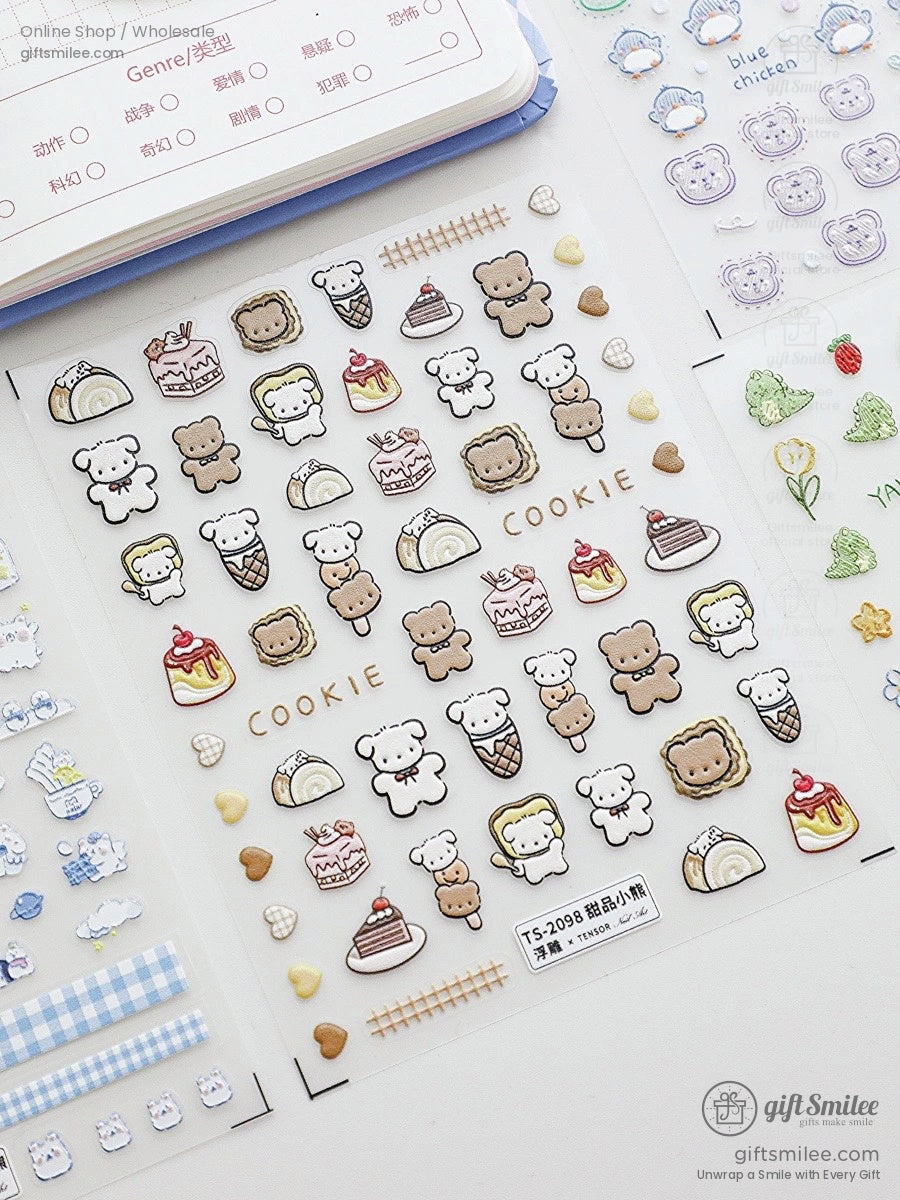Puffy 3D Embossed Vinyl Pastel Cute Icons Puffy Stickers | KS-SA-4280
