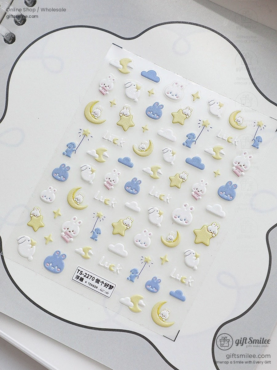 Puffy 3D Embossed Vinyl Pastel Cute Icons Puffy Stickers | KS-SA-4280