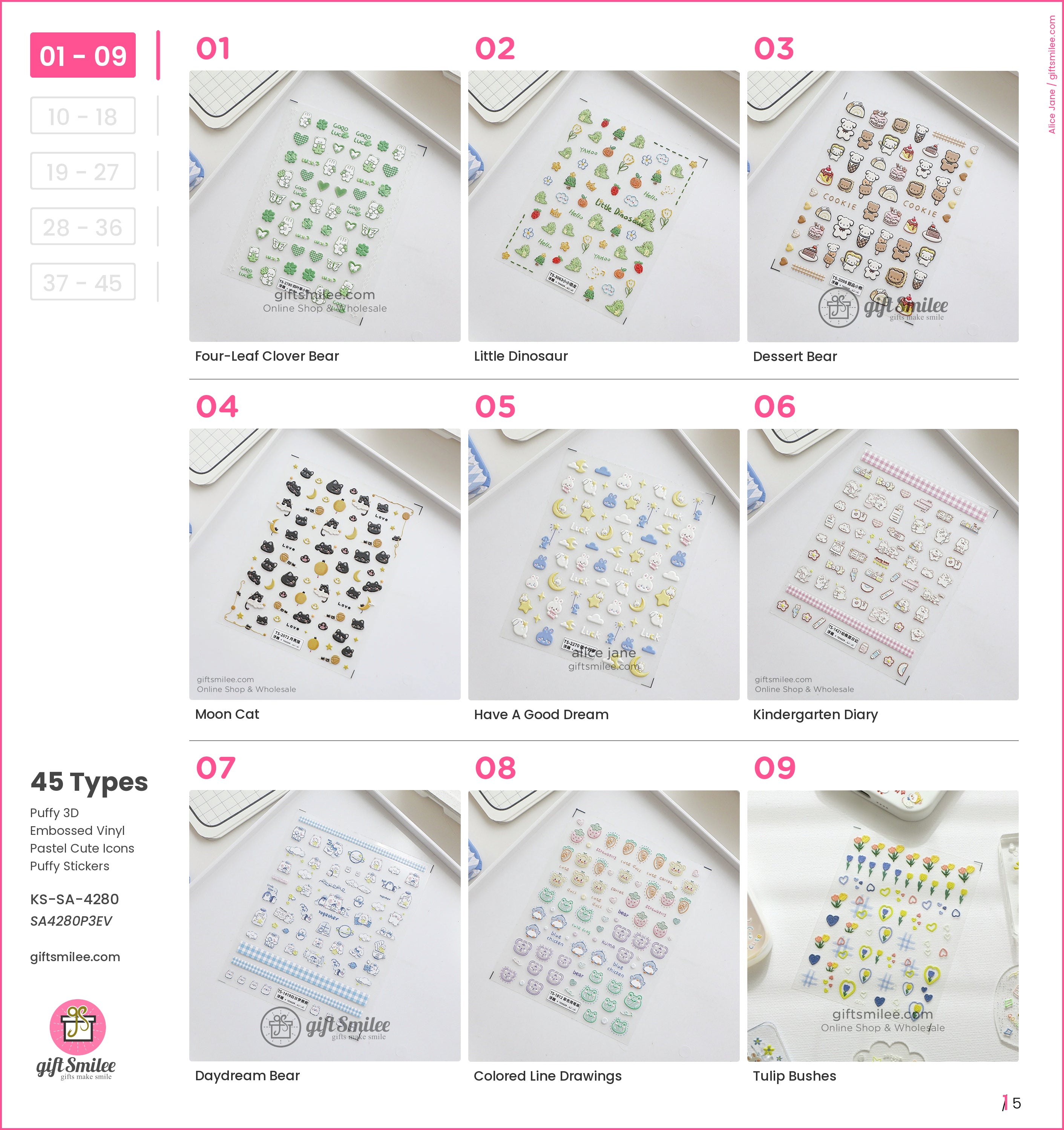 Puffy 3D Embossed Vinyl Pastel Cute Icons Puffy Stickers | KS-SA-4280
