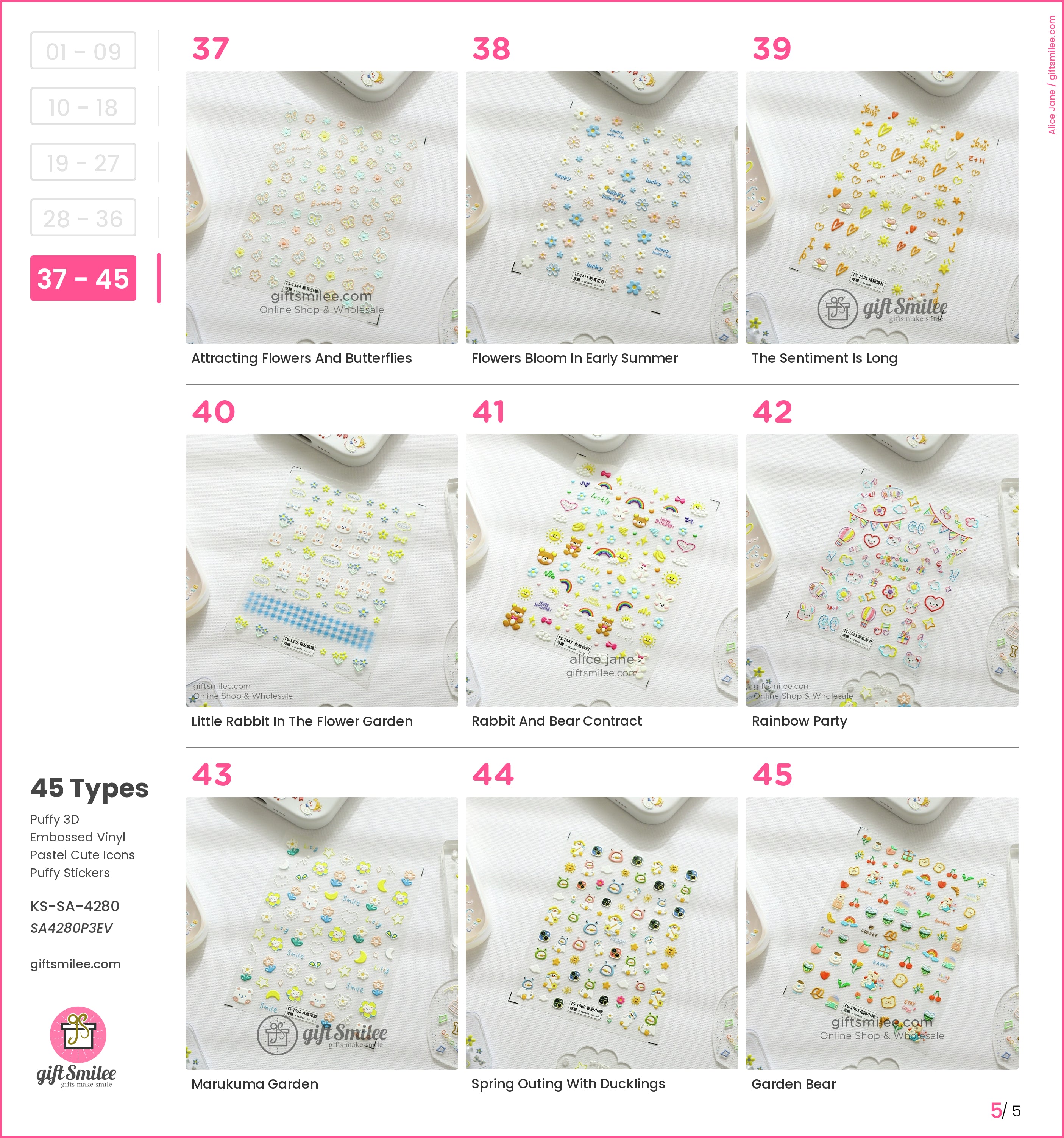 Puffy 3D Embossed Vinyl Pastel Cute Icons Puffy Stickers | KS-SA-4280
