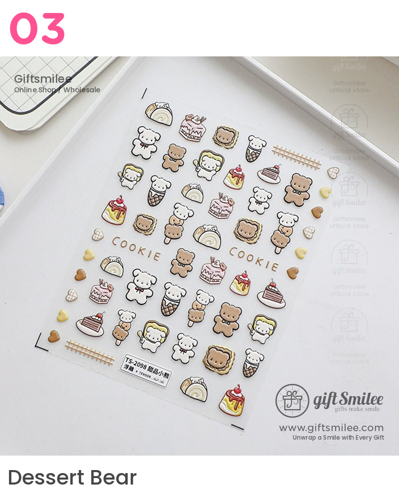 Puffy 3D Embossed Vinyl Pastel Cute Icons Puffy Stickers | KS-SA-4280