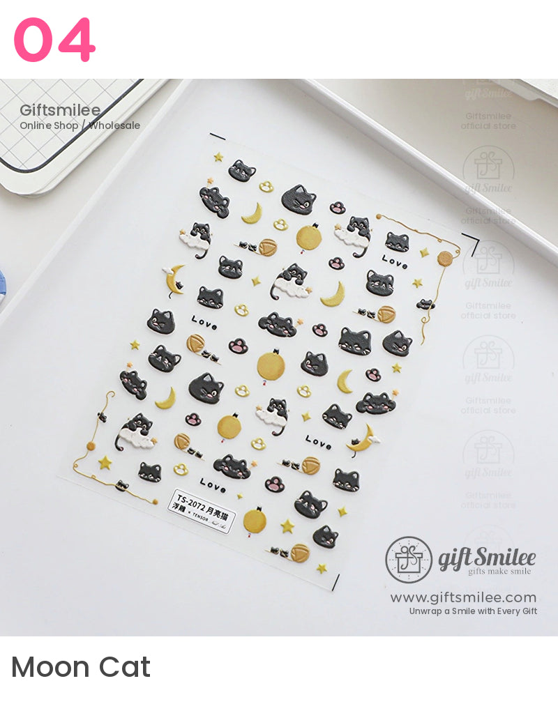 Puffy 3D Embossed Vinyl Pastel Cute Icons Puffy Stickers | KS-SA-4280