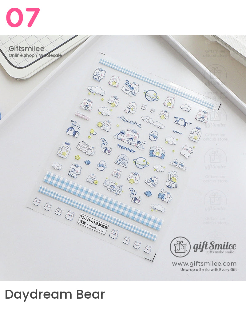 Puffy 3D Embossed Vinyl Pastel Cute Icons Puffy Stickers | KS-SA-4280