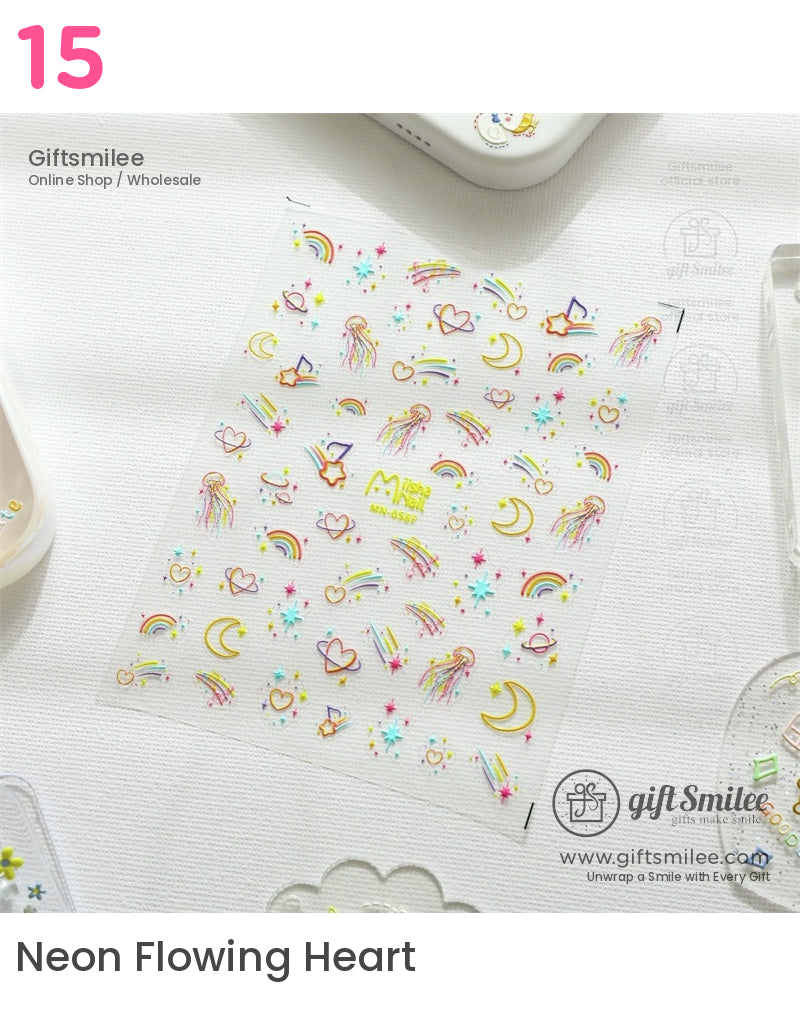 Puffy 3D Embossed Vinyl Pastel Cute Icons Puffy Stickers | KS-SA-4280