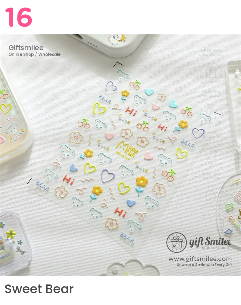 Puffy 3D Embossed Vinyl Pastel Cute Icons Puffy Stickers | KS-SA-4280