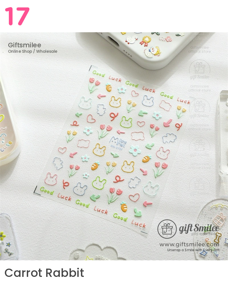 Puffy 3D Embossed Vinyl Pastel Cute Icons Puffy Stickers | KS-SA-4280