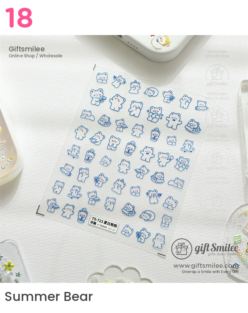 Puffy 3D Embossed Vinyl Pastel Cute Icons Puffy Stickers | KS-SA-4280