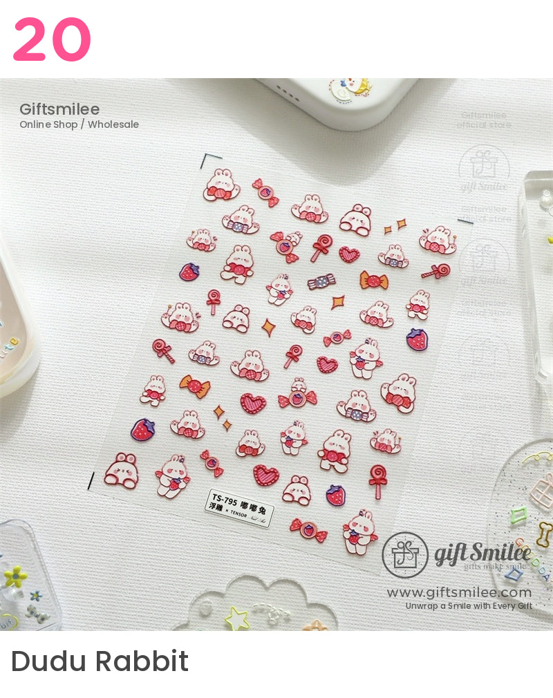Puffy 3D Embossed Vinyl Pastel Cute Icons Puffy Stickers | KS-SA-4280