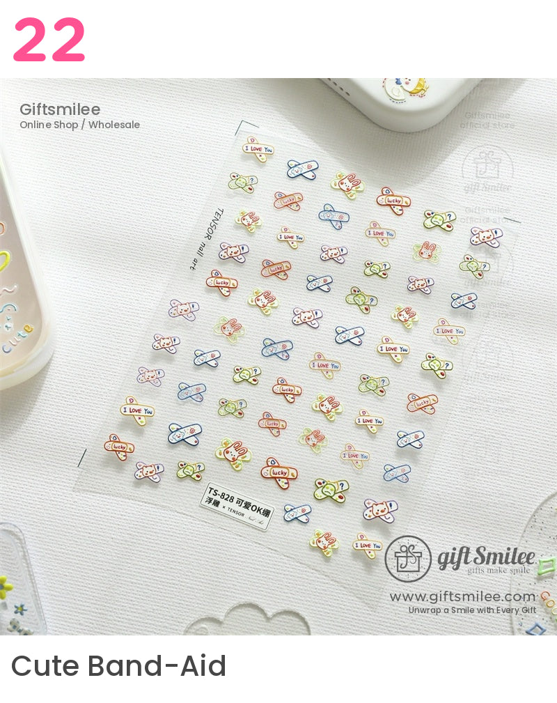 Puffy 3D Embossed Vinyl Pastel Cute Icons Puffy Stickers | KS-SA-4280